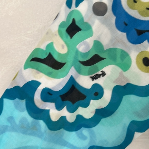 Hale Bob Cabana Artsy Silk Blend Beaded V-Neck Beach Cover Tunic sz small blue - Picture 4 of 9